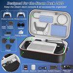 Stebeauty Steam Deck travel case open showing interior compartments