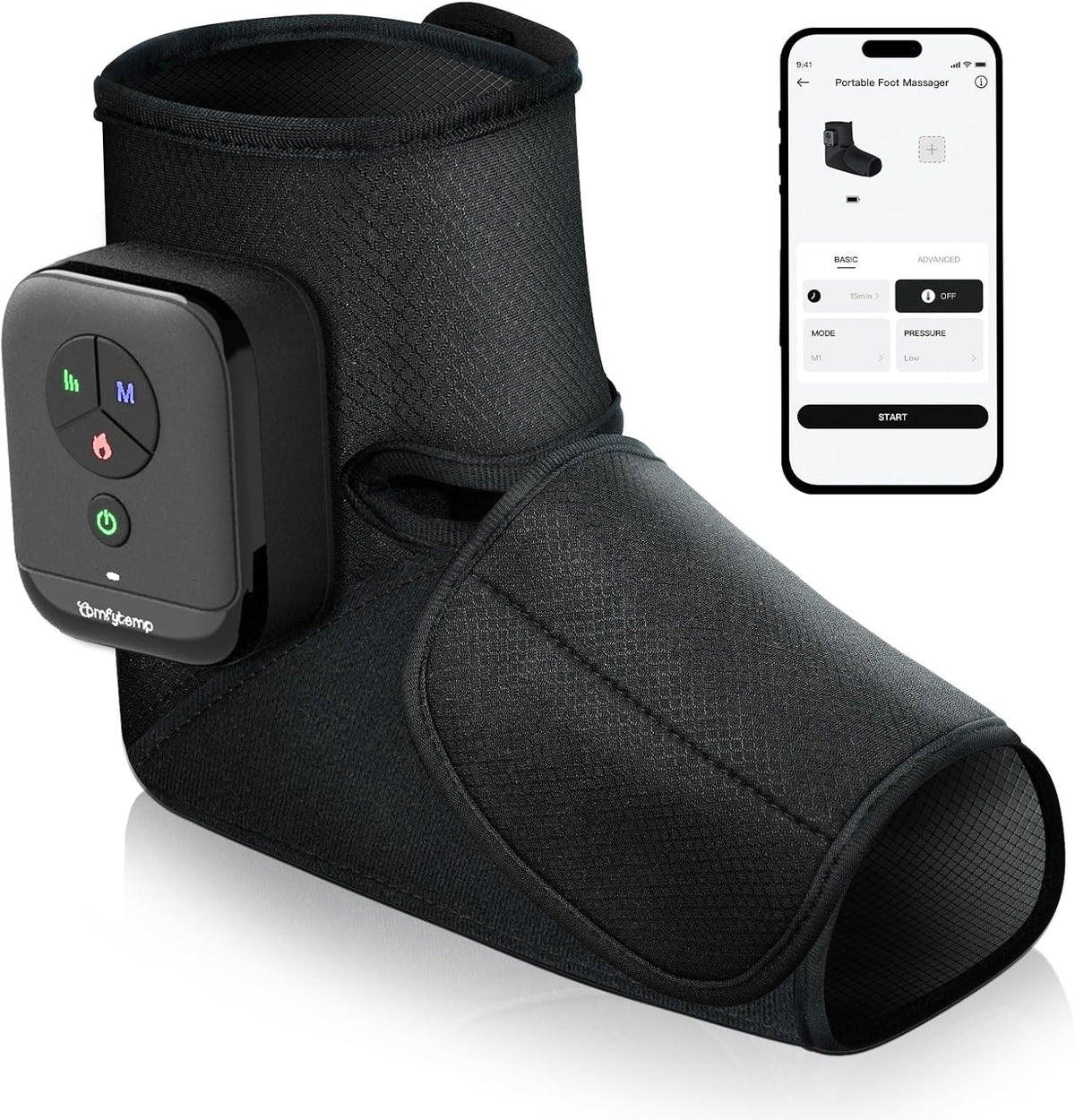 Comfytemp air compression therapy device K1007 cordless foot massager front view