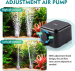 Hygger fish tank oxygen pump showing dual air outlets
