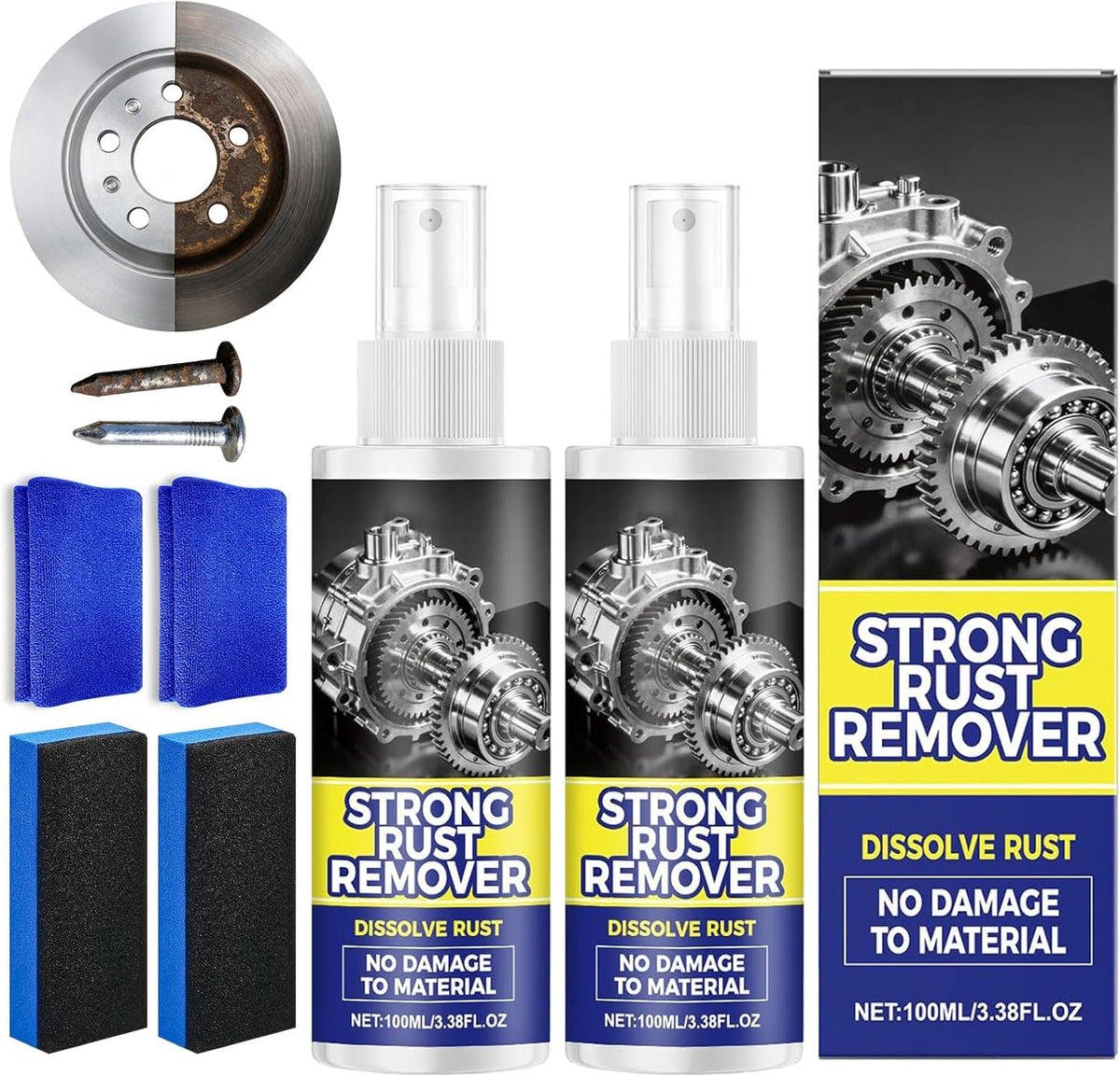 Generic Rust Remover Spray for Metal front view bottle.