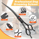 Topgoose professional pet grooming scissor being adjusted at the center tension screw.