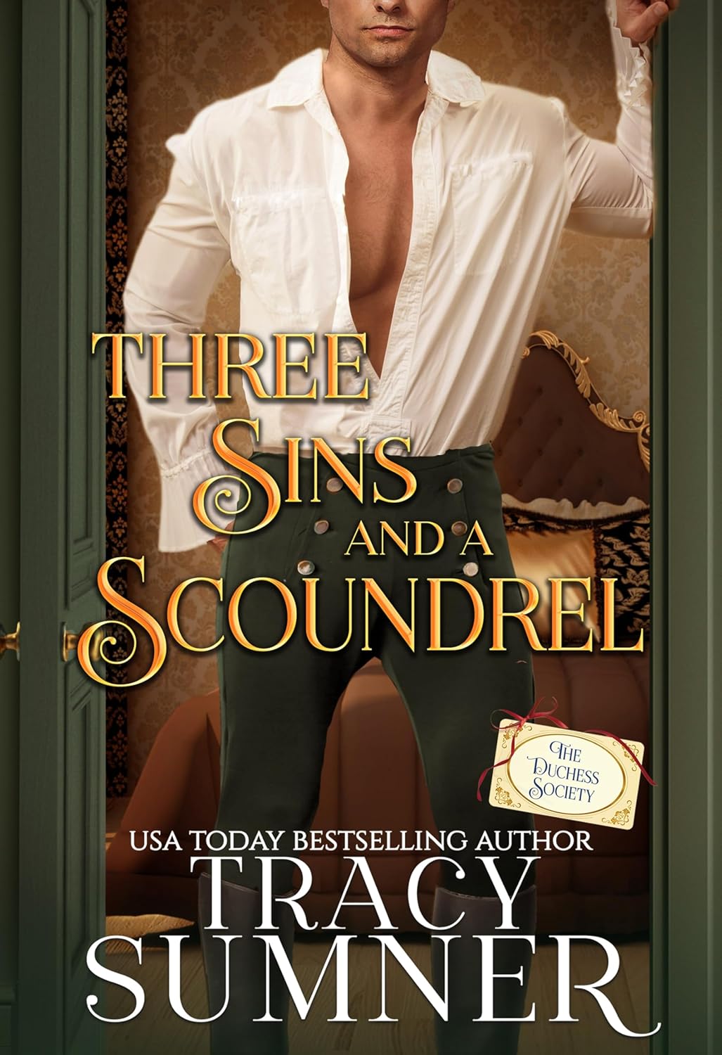 Tracy Sumner Three Sins and a Scoundrel historical romance book front cover view.