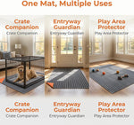 Textured polypropylene surface of the reusable gray dog kennel mat