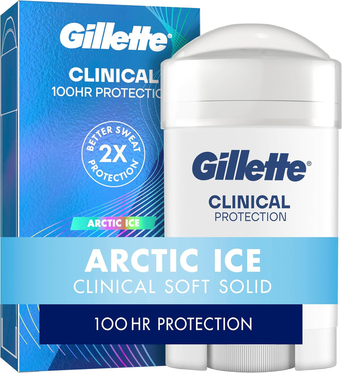 Gillette Clinical Antiperspirant and Deodorant for Men, 100HR Sweat & Odor Protection, Long Lasting Freshness, Anti-White Mark Technology, Gentle on Skin, Soft Solid, Ultimate Fresh Scent, 2.6 oz - Image 12