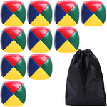 URATOT 10 Pack Juggling Balls front view showing vibrant four-panel colors for beginners hand-eye coordination practice.