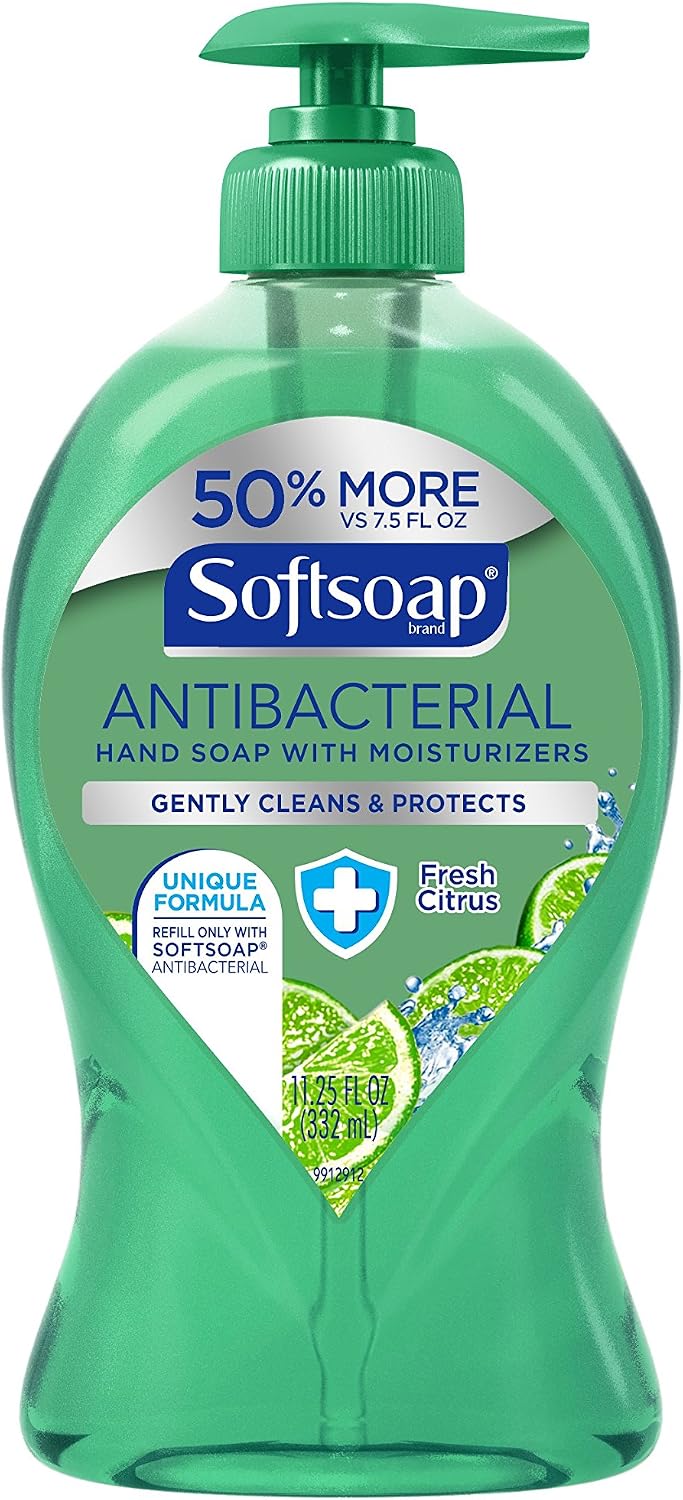Softsoap Antibacterial Liquid Hand Soap Fresh Citrus pump bottle front view