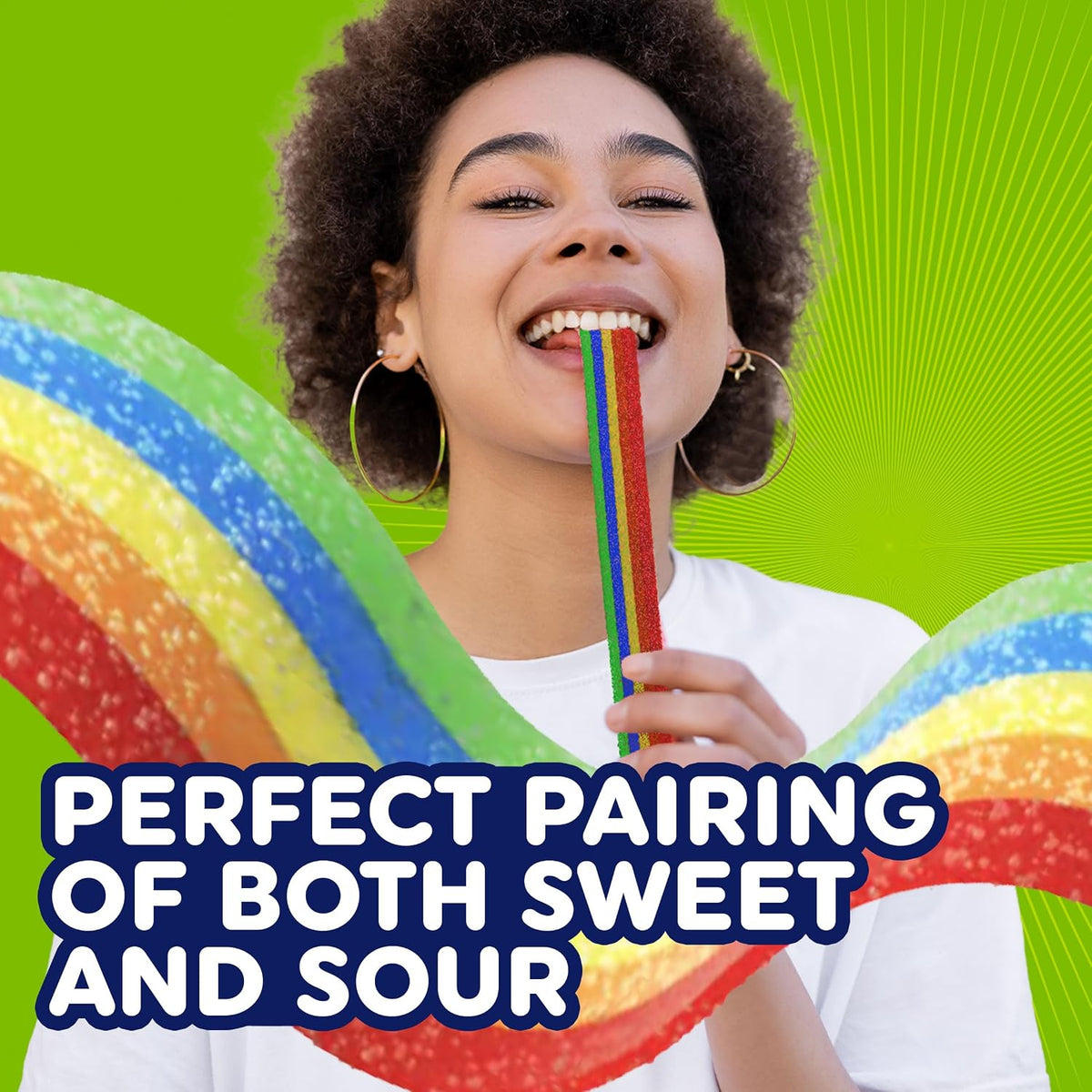 Airheads Rainbow Berry candy packaging showing the peanut-free and tree-nut-free certifications.