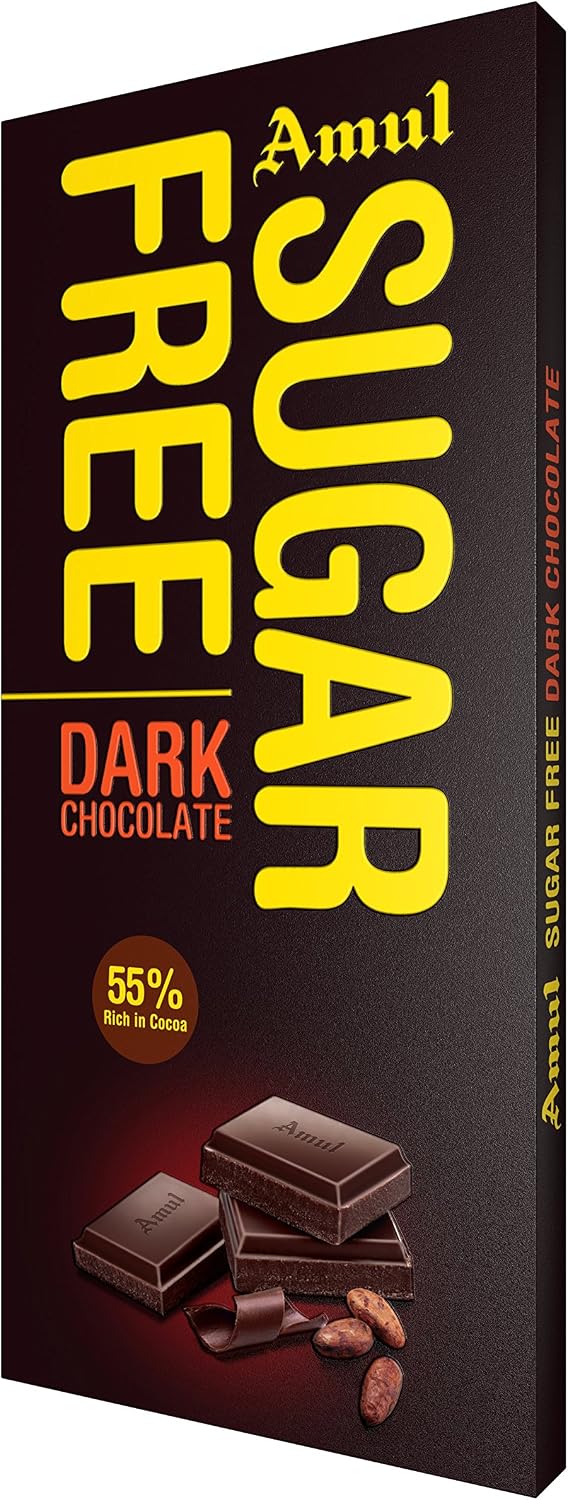 Amul 150 grams dark chocolate bar close up