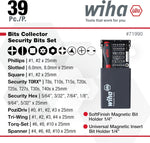 Wiha 39 piece security bit collection open case layout
