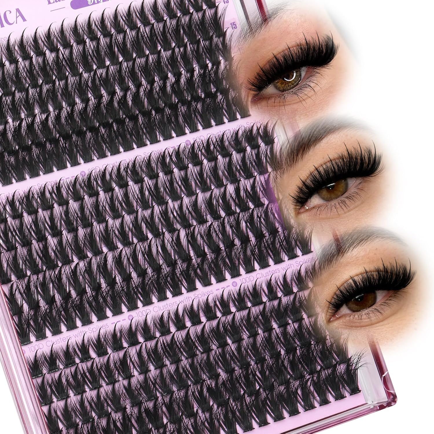 Lash Clusters with Spikes Manga Lash Clusters 300PCS Wispy Volume Cluster Eyelash Extensions 60D 70D 100D Mixed 13-19mm Eyelash Clusters DIY Individual Lashes Extension for Anime Lash Look by Yawamica - Image 1