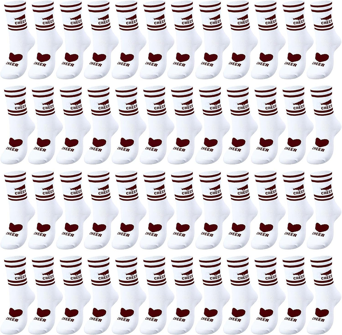 Cutecrop 12/24/48 Pairs Cheerleader Gifts Cheerleader Socks Cheer Ankle Sock for Women Girls Team Cheer Accessories - Image 15