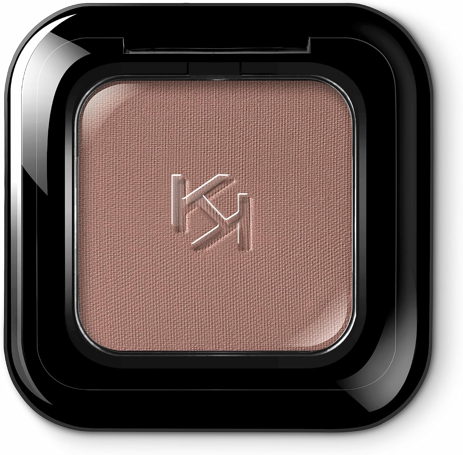 KIKO Milano High Pigment Eyeshadow front view of compact showing embossed monogram powder.