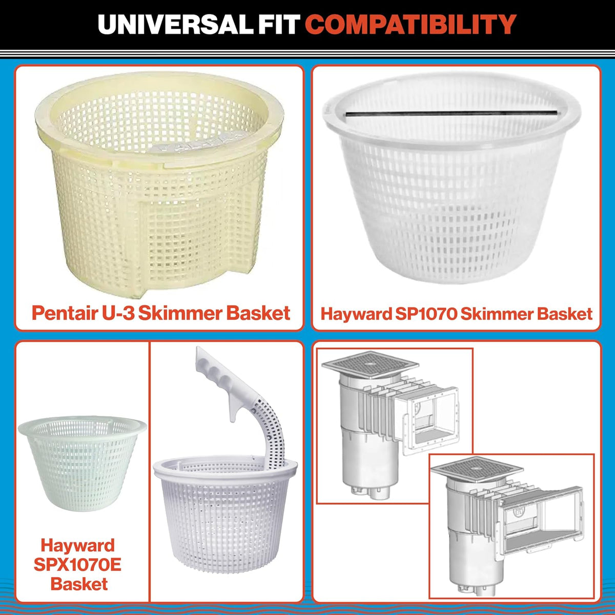 Side profile of the inground pool strainer basket illustrating height and taper.