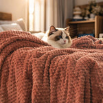 PHF Ultra Soft Flannel Fleece Throw Blanket, Lightweight 3D Jacquard Fleece Blanket, No Shedding, No Pilling, Luxury 340GSM Aesthetic Fluffy Cozy Throws for Couch Room Decor, 50"x60", Navy Blue - Image 14