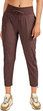 CRZ YOGA Ease Line Casual 7/8 Pants 25" | Lightweight, Workout, Ruched Design, Hem Drawcords, Pockets, for Women - Image 10