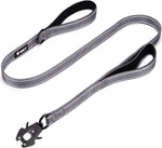 GEIT 4/5/6FT Heavy Duty Dog Leash with 2 Comfortable Padded Handles, Reflective Rope Leashes with Quick Release/Locking Tactical Frog Clip for Small Medium and Large Dogs, Black - Image 10