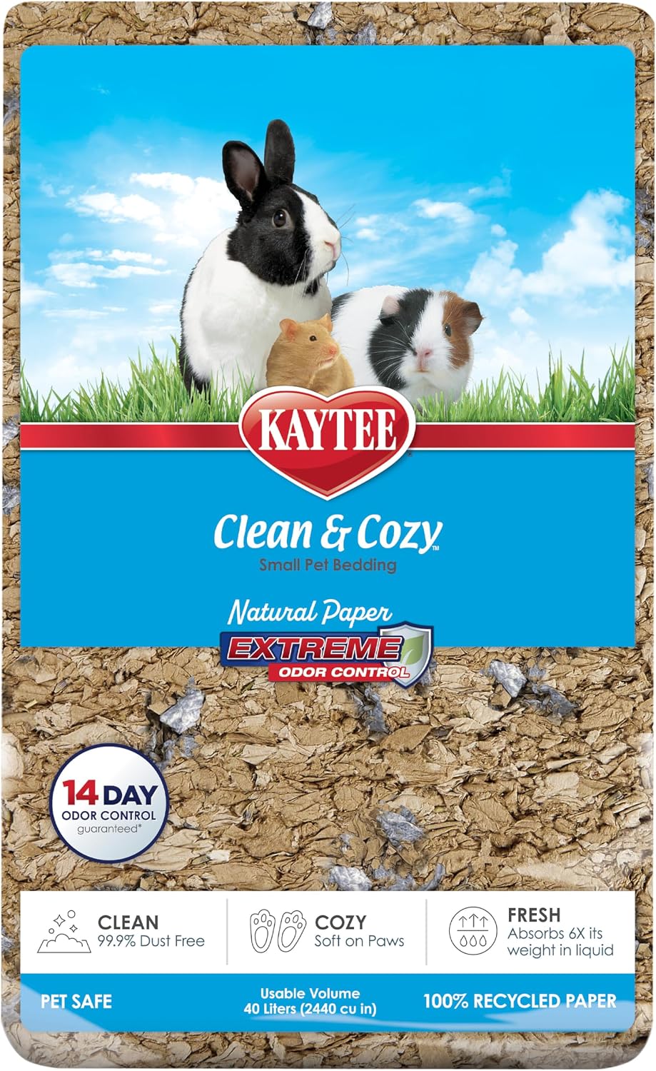 Kaytee Clean & Cozy Natural Paper with Extreme Odor Control Bedding, Made with 100% Recycled Paper - Image 10