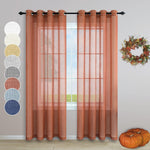 Pitalk terracotta colored curtains front view living room decor