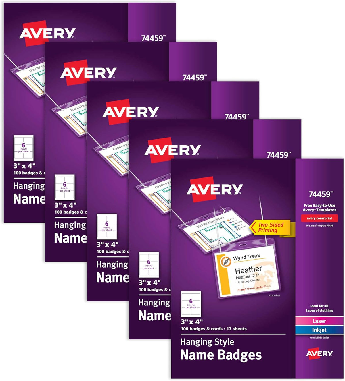 Avery conference name badge complete box contents
