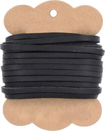 Mandala Crafts flat black leather cord front view spools