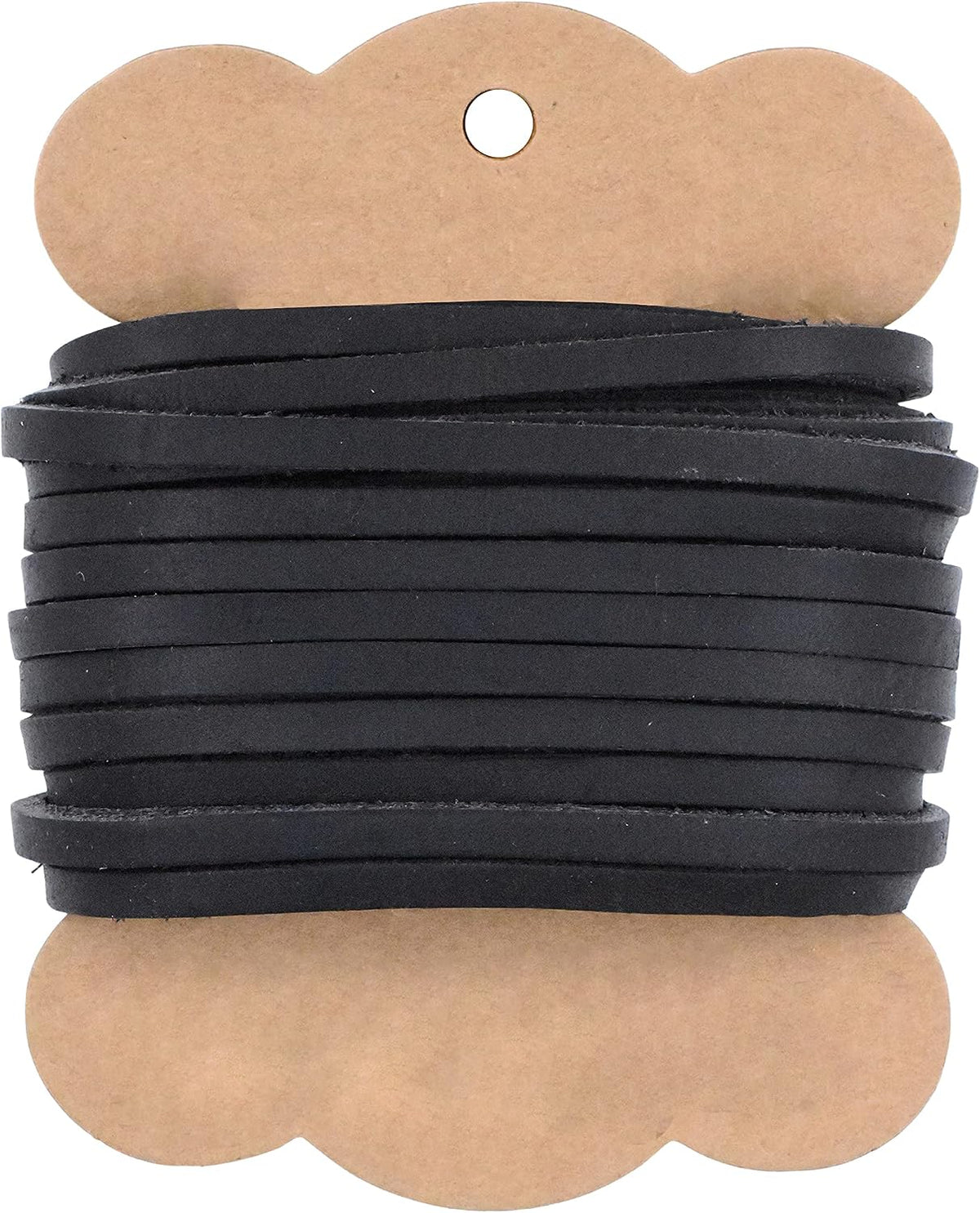 Mandala Crafts flat black leather cord front view spools