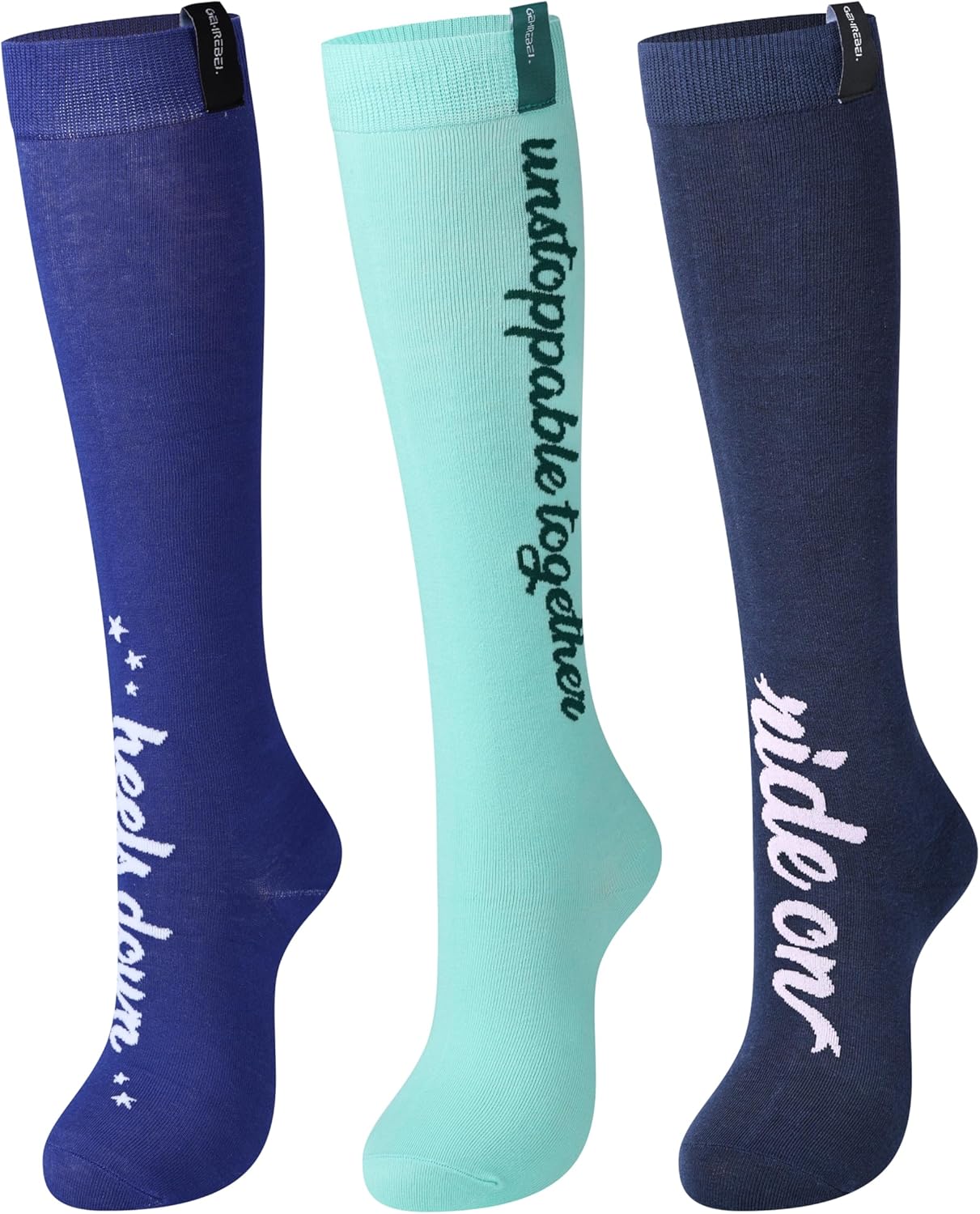 Fouganza horse riding socks for women front view compression equestrian hosiery