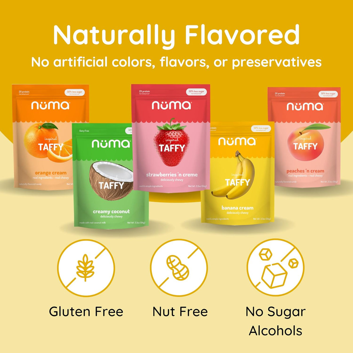 Numa Foods guilt free coffee and coconut flavored chewy treats