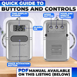 NADOBA talking alarm clock main button close up