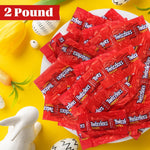 Nutrition facts and ingredient label on the back of the Munchique candy pack.