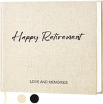 Lankaiva Happy Retirement Guest Book beige front cover view