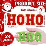 Knitgrip Ho Ho Ho patches displaying glitter border detail