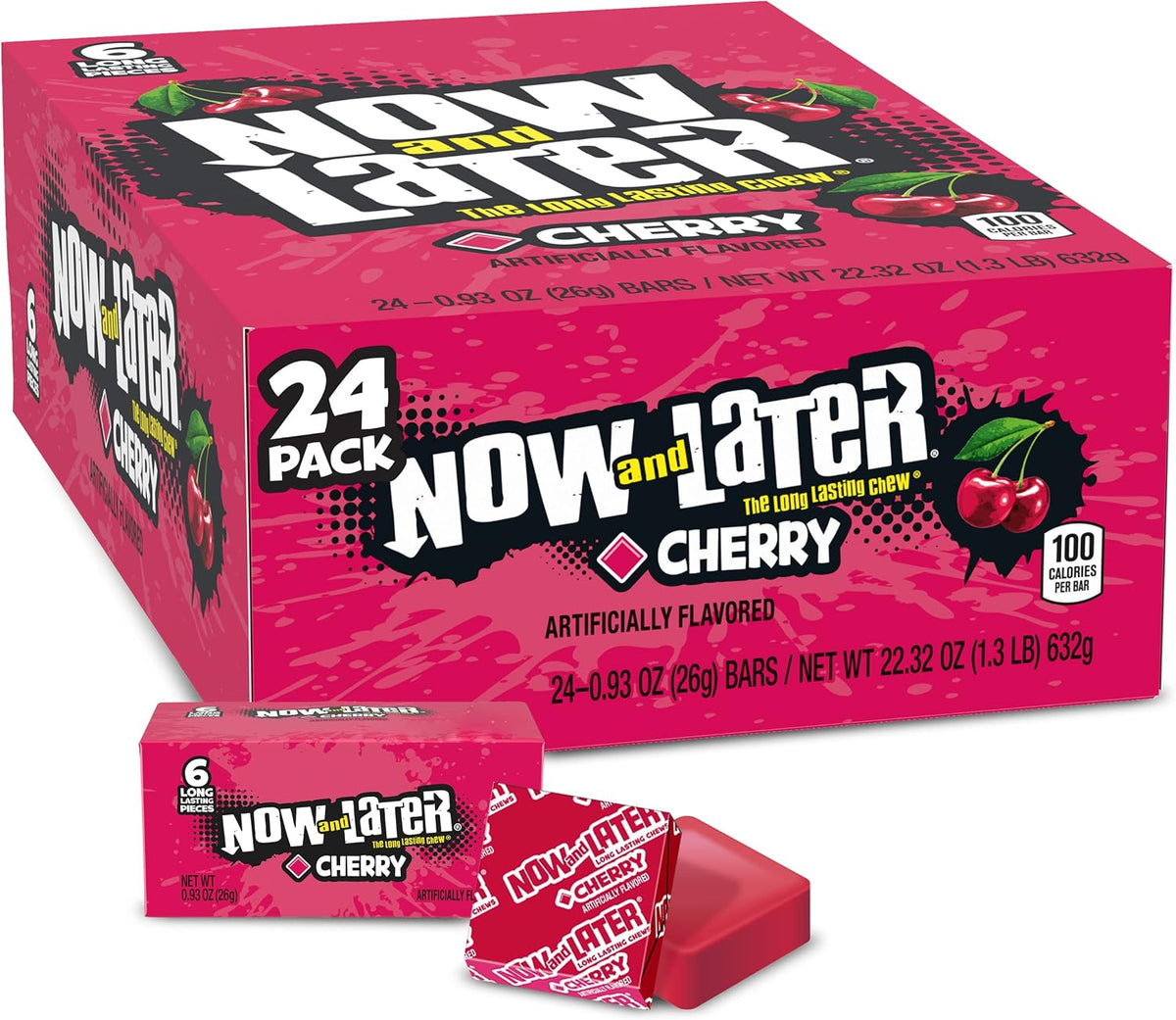 Individual Now and Later watermelon bar open display
