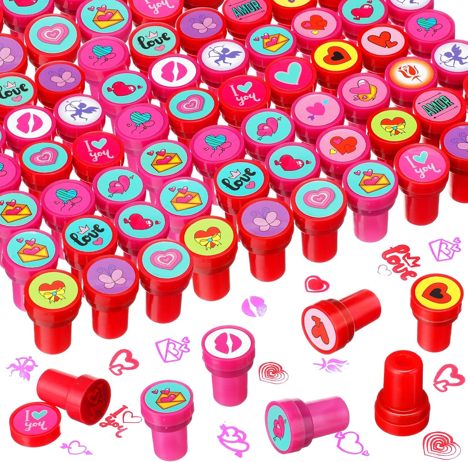Geelin 100 piece Valentine's Day stamp set front view