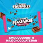 Feastables milk chocolate bar unwrapped showing smooth texture