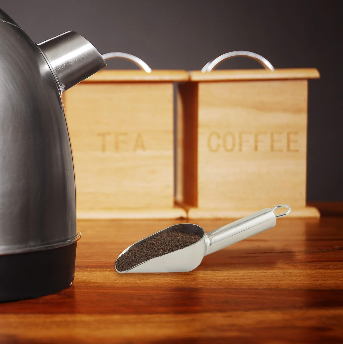 Norpro 2 ounce scoop showing handle and hanging loop