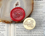 Wax seal stamp used on decorative envelope packaging