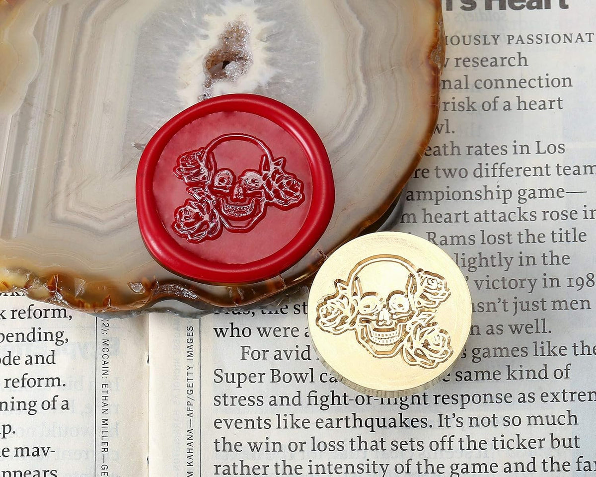 Wax seal stamp used on decorative envelope packaging