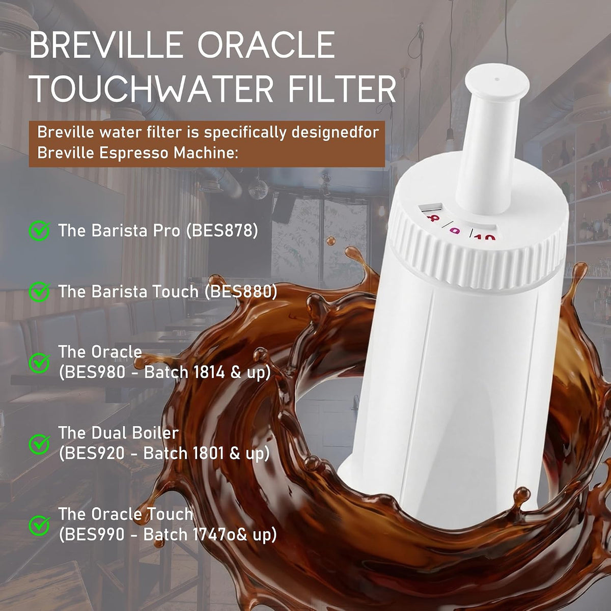 TOMOON water filter compatibility chart for Breville