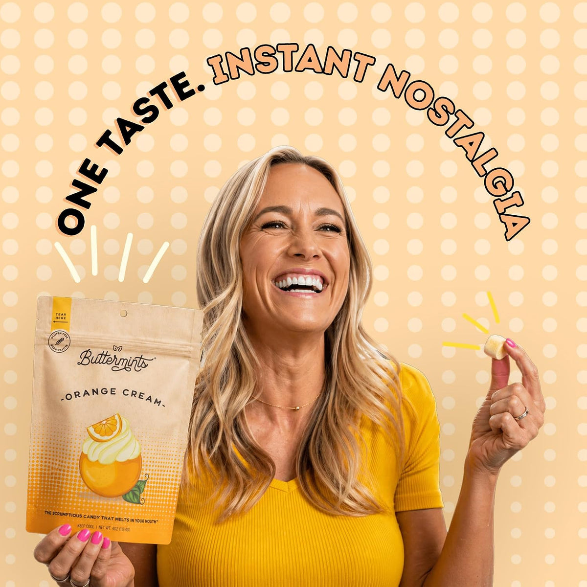 Authentic USA imported Buttermints packaging detailing ingredient specifications.
