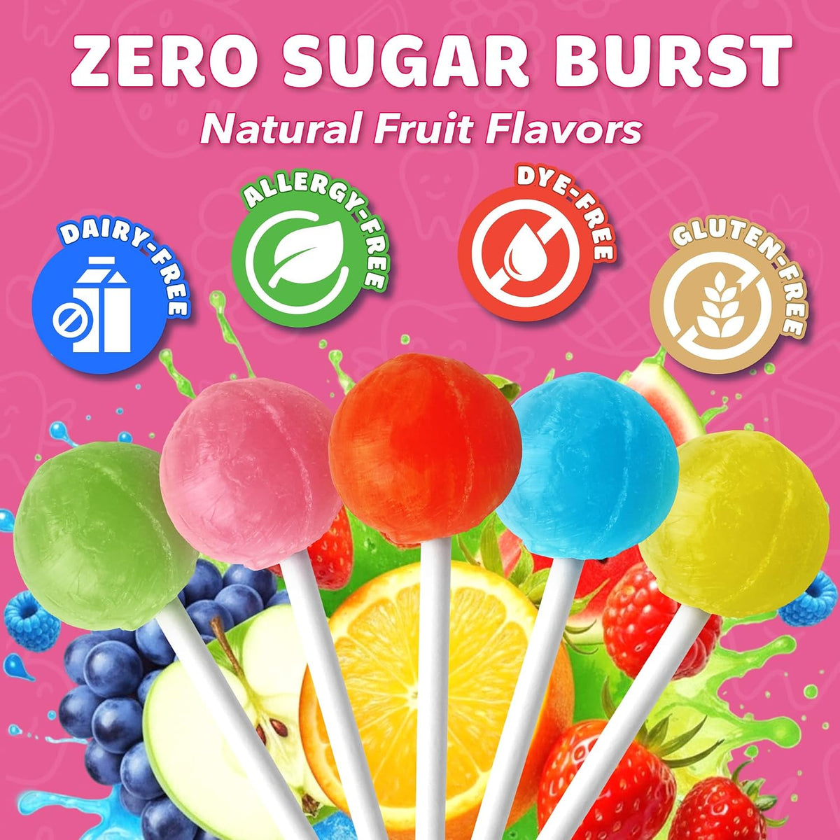Zollipops Clean Teeth Pops Sugar Free Candy with Xylitol, Dye-Free Lollipops - Keto & Diabetic-Friendly, Dentist-Approved Treats for Kids (Natural Fruit Flavors, 29 oz) - Image 13