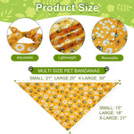 Dog wearing large size spring floral triangle bib