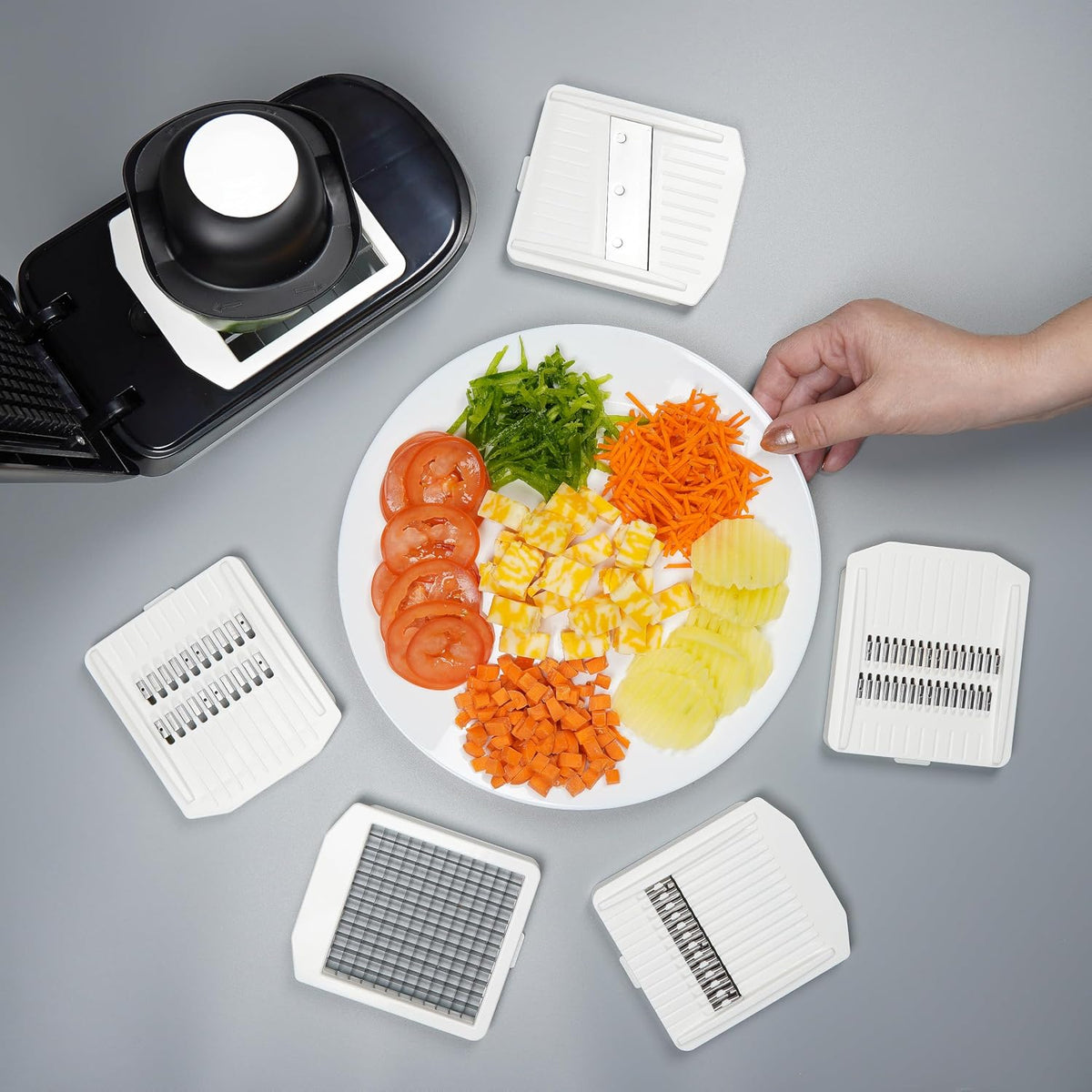 Jikoni Yetu mandoline slicer with protective hand guard
