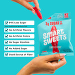 Gluten free and peanut free allergen callouts on SmartSweets packaging.