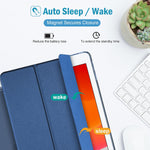 ProCase dark blue protective case installed on an Apple iPad