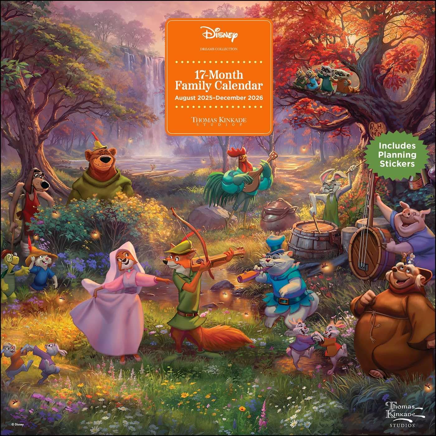 Disney Dreams by Thomas Kinkade Studios 17-Month 2025-2026 Family Wall Calendar - Image 1