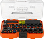 Klein Tools 65240 KNECT Impact Deep-Well Flip Socket and Low-Profile Pass Through Socket Set, SAE, 20-Piece, MODbox Case, 1/4-Inch and 3/8-Inch Drive - Image 12