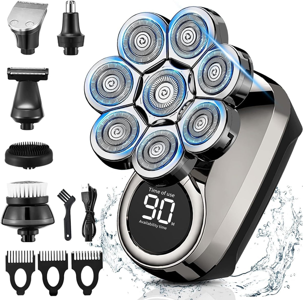 Next Beauty 8D Upgraded 6-in-1 Bald Head Shaver front view