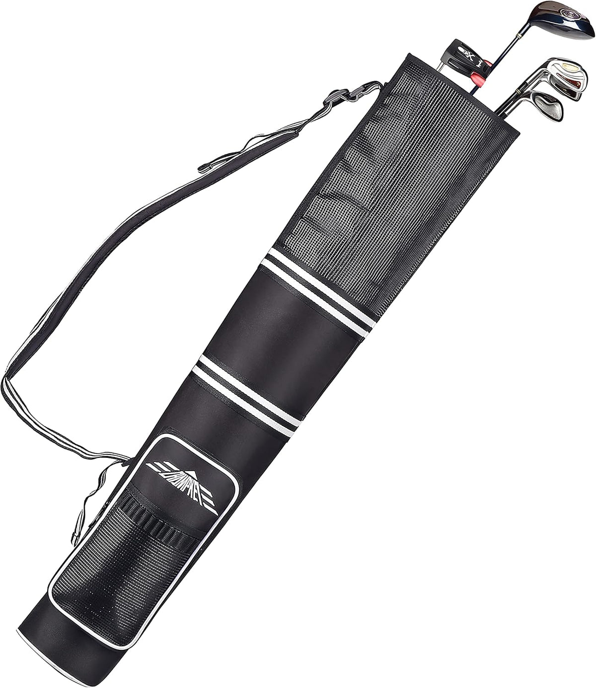 Champkey Professional Golf Sunday Bag front view showing 600D black nylon finish and sleek profile