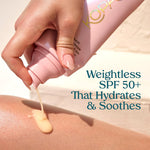 Kopari Sunglaze Body Sunscreen applied on skin showing radiant finish