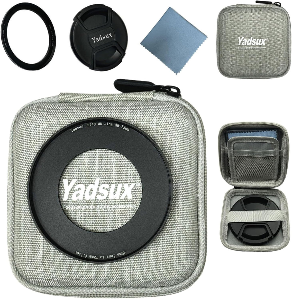 Yadsux 46mm to 72mm step up ring front view adapter